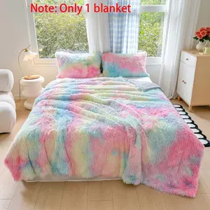 Rainbow Pattern Blanket without Pillowcase, 1 Count Soft Comfortable Warm Throw, Air-conditioned Room Blanket, Warm Nap Blanket for Home Office Travel, Soft Comfy Blanket
