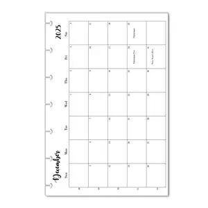 2025 Monthly Refills for 7,8,9 and 11-Disc Planners, Monthly Calendar for Mini, Junior, Medium, Classic, Letter, Big Size Planners