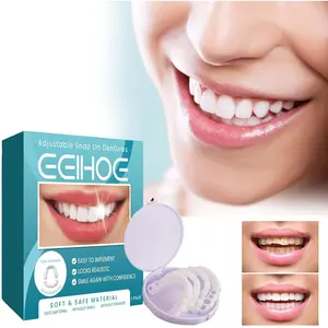 1 Pair Fake Dentures Teeth Covers for Men and Women Instant Dental Fix Easy to Use Snap-On Teeth Caps for Missing or Broken Temporary Smile Cover for Confidence and Comfort