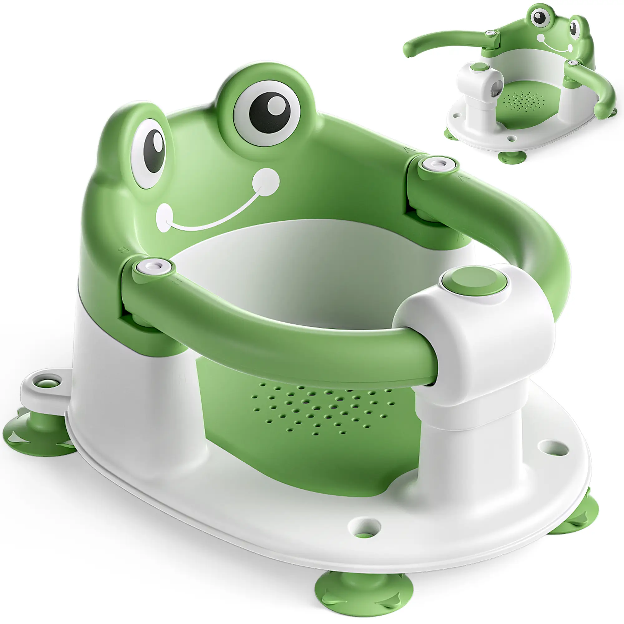 MOREFEEL Frog Design Baby Bath Seat for Babies 6 Months - 36 Months Toddler Bath Seats for Babies Sitting Up Non-Slip Infant Bath Tub Chair with 4 Suc