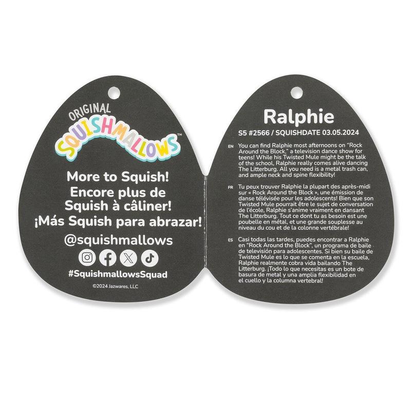 Squishmallows Ralphie the Grey Rat Holding Trash Can 5-Inch Select Series Stuffed Animals Extra Soft Fluffy Halloween Plush