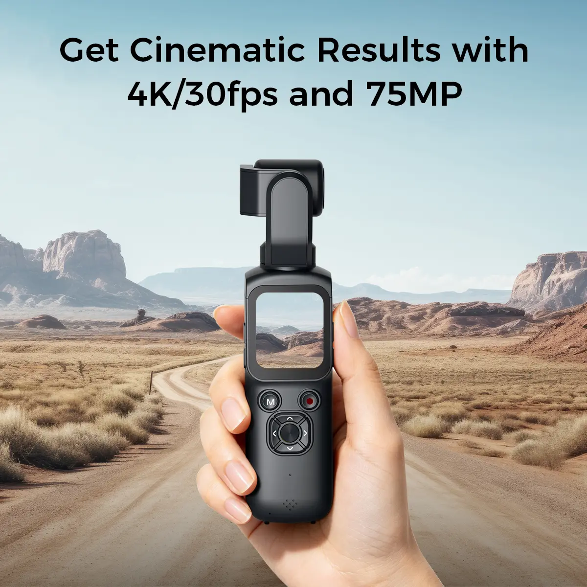 2026 New 75MP Pocket Gimbal Camera - Compact Vlog Camera with Face Tracking, Rotating Lens, and 1.72 Inch Touch Screen for TikTokers, Travelers, and Content Creators