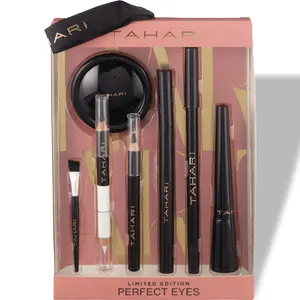 Tahari 7PC Eye Collection Signature Neutral Limited Edition Complete Everyday Eye Look Set with Essential Tools & Neutral Shades for Versatile Looks - Makeup, Brush