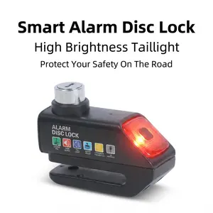 Upgraded Waterproof Motorcycle Disc Brake Lock with 120dB Alarm & Reminder Cable — Anti-Theft Padlock for Bike, Scooter, Easy Installation