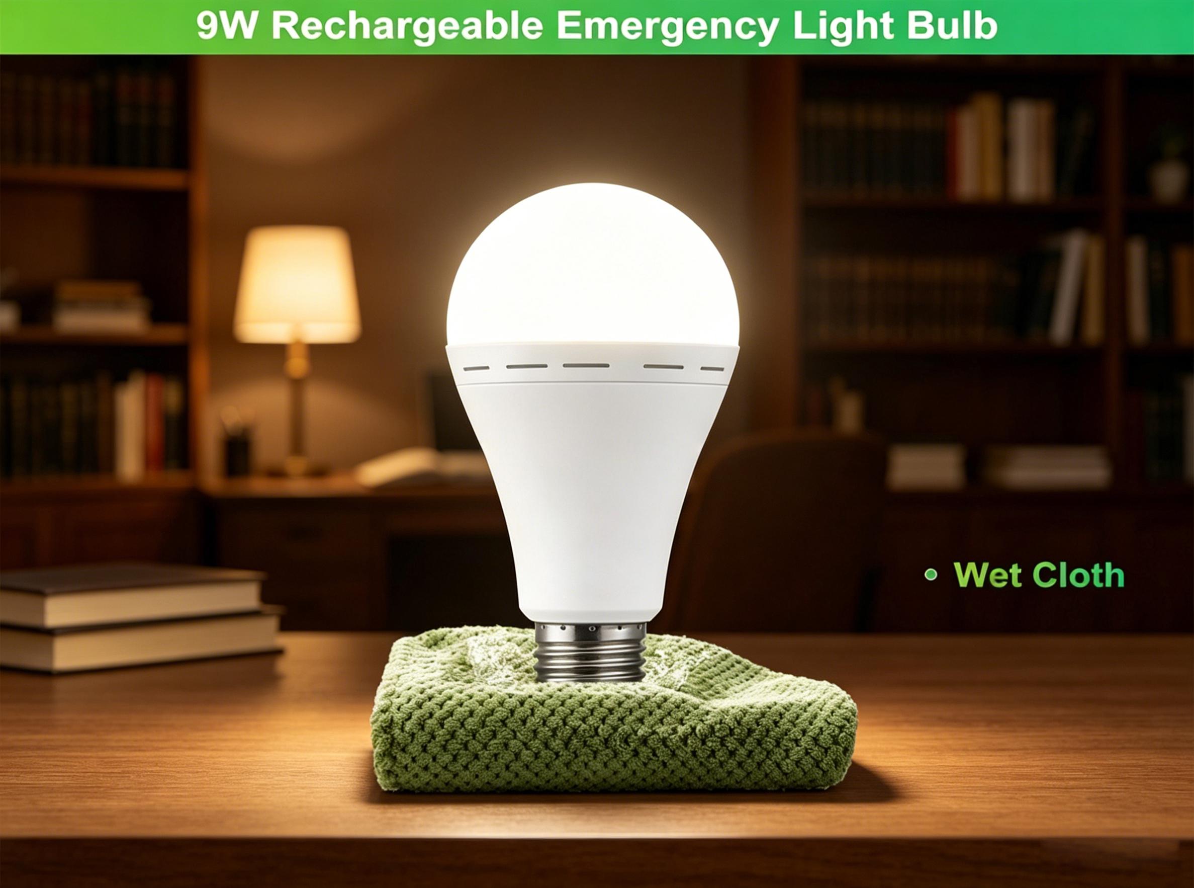 Rechargeable Emergency LED Light Bulbs - Batteries Powered, 6000K Daylight, E26 Base, 120V, 9W (60W Equivalent), 1200mAh, 800 Lumens,3-5 Hours Illumination,Changing Led Lighting for Home Power Outage, Camping luces led en el cuarto