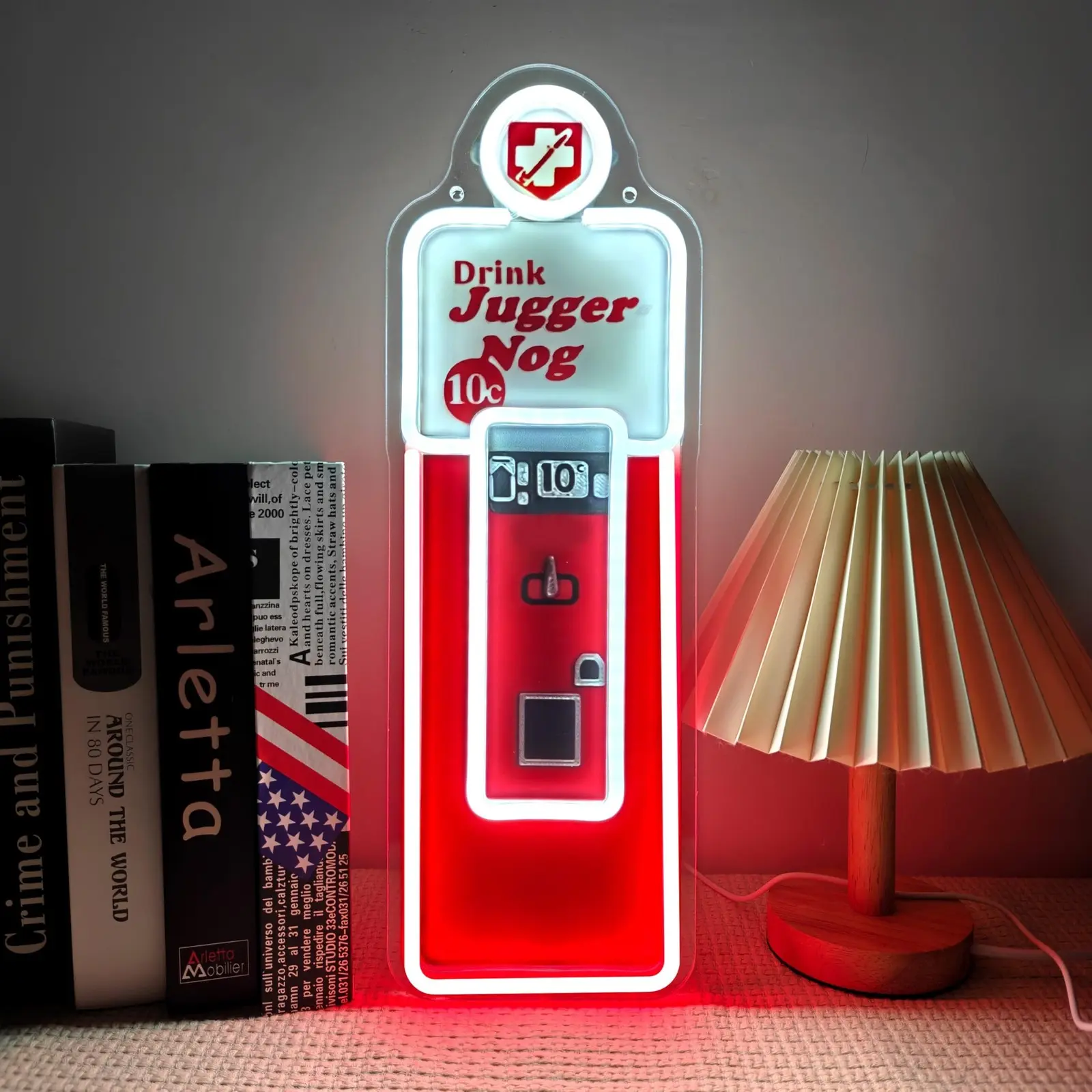 Juggernog COD Merch Neon Sign Vending Machine Neon Light Box Gamer Room Wall Decor Gaming Setup Retro Desk Night Light Accessories Man Cave Stuff  Cool Christmas Birthday Gifts for Men Boyfriend Son