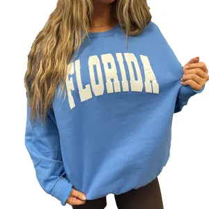 Puff Print Custom Name City Sweatshirt, Custom Design State Tee, Embossed Personalized City Name Shirt Comfy Menswear Hoodie Stylish