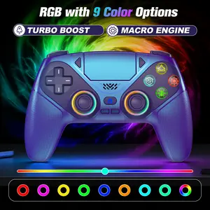 Wireless Gaming Controller Pro for PS5 with LED RGB Light– Turbo & Macro Programmable Compatible with Playstation 5,Dual Vibration, Motion Sensing, Programmable Buttons & 1000mAh Fast-Charging Anti-Drift Calibration Guide summerwins