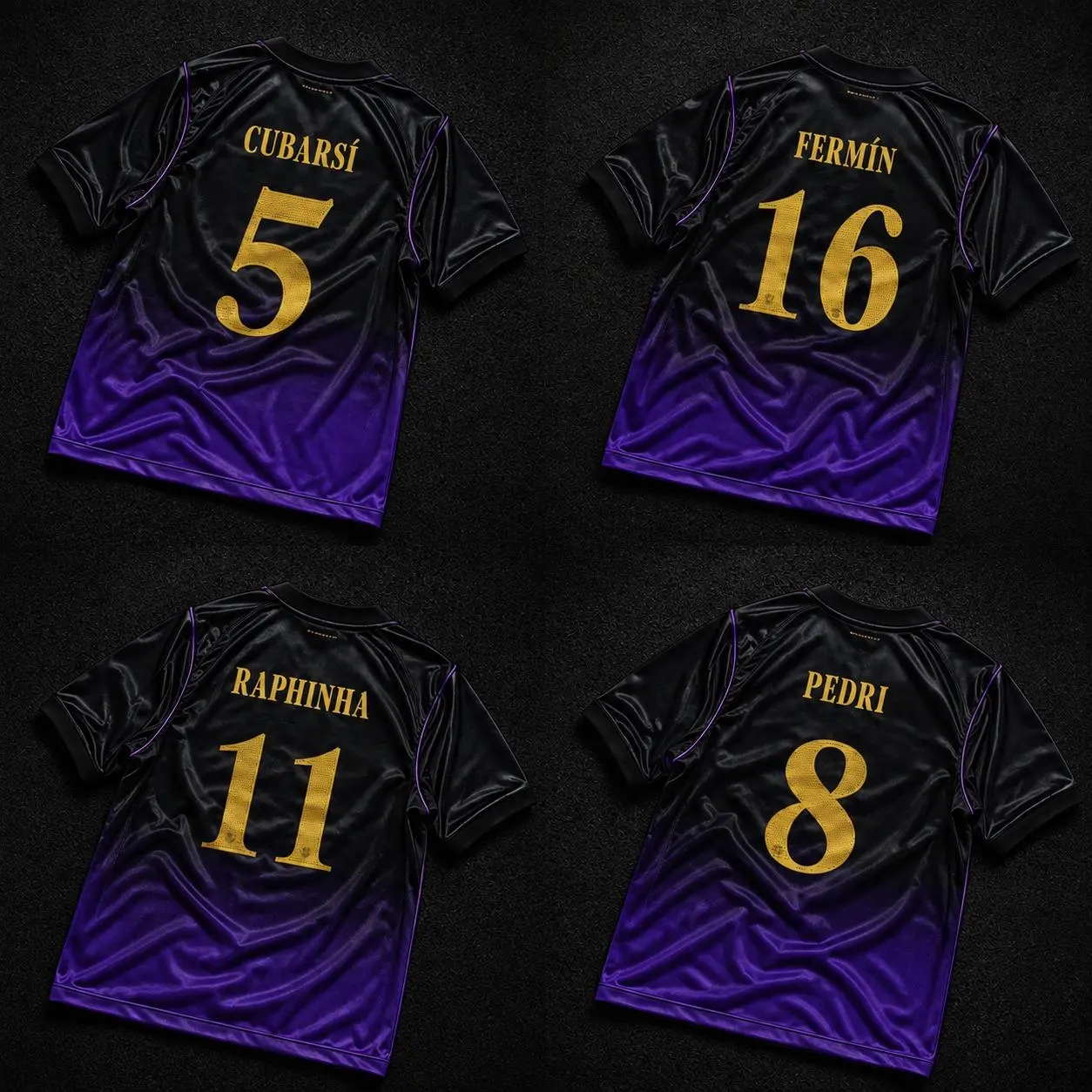 Unisex Black-Purple Away Vintage Soccer Jersey - Collectible Fan Edition Sports Tee, Game Day Football Apparel