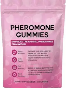Pheromone Gummies for Women – With Slippery Elm | Supports Confidence, Balance & Social Vibe | Vegan, Non-GMO, Gluten-Free | Strawberry Flavor | 60 Gummies
