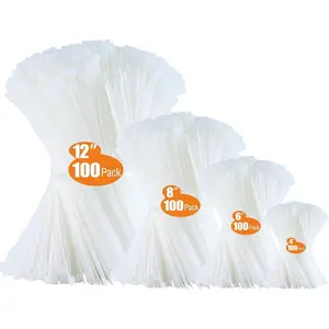 Zip Ties Assorted Sizes 400 Pack 4/6/8/12 Inch  Ties Heavy Duty Plastic Wire Ties UV Resistant Zipties Black Small Zip Tie Wraps Assortment Cord Management for , Office, Gardening