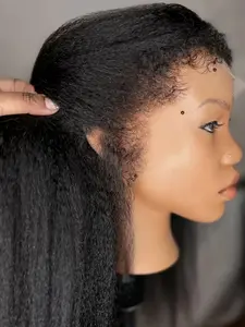 Yaki High-Quality Soft 30-Inch 180% Density Lace Front Wig, Natural Straight Hair, Pre-Attached Glueless Wig, Daily Use