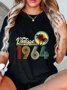 100% Cotton Unisex 60 Years Old Gifts Vintage Born In 1964 Retro 60th Birthday T-Shirt