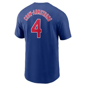 Unisex Baseball Cubs Team Pete Crow-Armstrong Fuse Name & Number T-Shirt - Light Blue