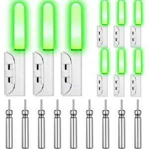 9 count 2.5 Inch LED Fishing Glow Sticks Night Fish Strike Alert Bite Luminous Fishing Pole Rod Light