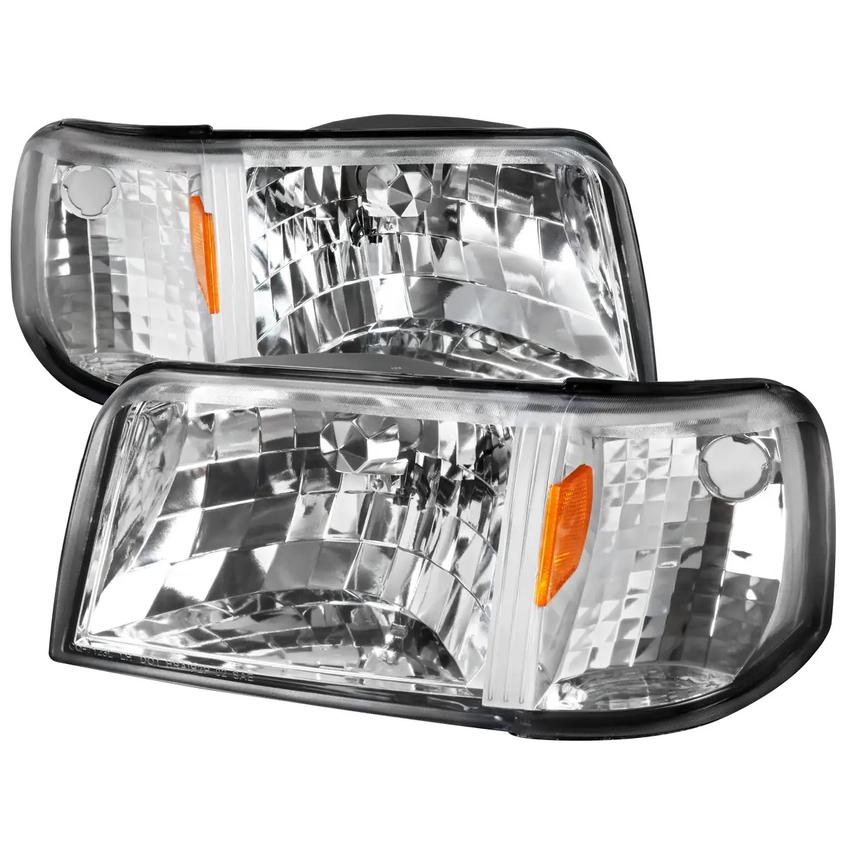 1993-1997 Ford Ranger Factory Style Headlights w/ Corner Signal Lights (Chrome Housing/Clear Lens) 1993-1997 Ford Ranger Factory Style Headlights w/ Corner Signal Lights (Chrome Housing/Clear Lens)