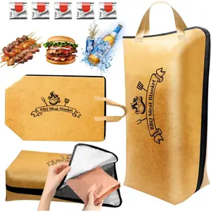 BBQ Blanket for Resting Meat,Design in - Meat Resting Bag for BBQ Grill &  - Insulated   Thermal Blanket for Turkey, Beef, Pork Ribs -  for Men