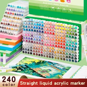Guangna 240 Color Acrylic Marker Set, Stable Ink, Smooth Flow, Durable Art Supplies, Ideal for Professional & Daily Use, Colorful Illustrations Artist Bundle Markers