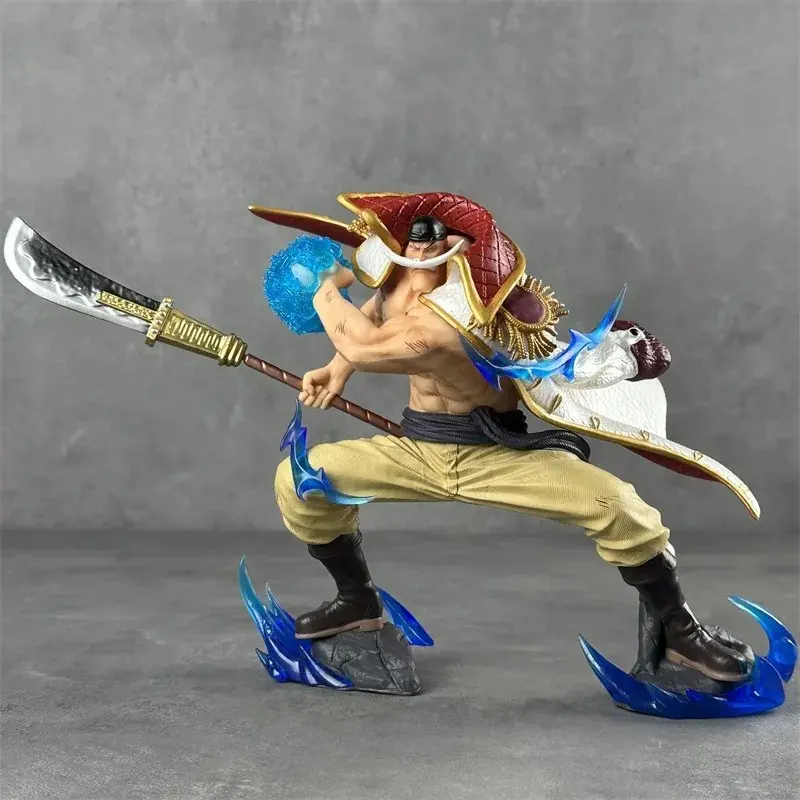 Whitebeard Battle Stance Anime Figure—PVC model statue, a desktop display piece for anime collectors.