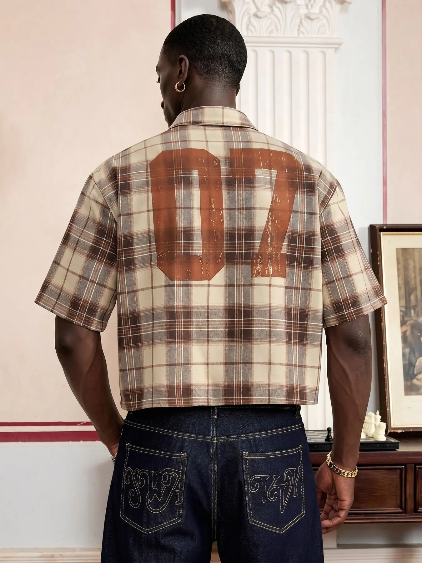plaid cropped shirt - TikTok Shop