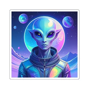 Galactic  Alien Stickers - Magical Decor for Laptops, Water Bottles, Journals, Gifts, Fantasy Lovers