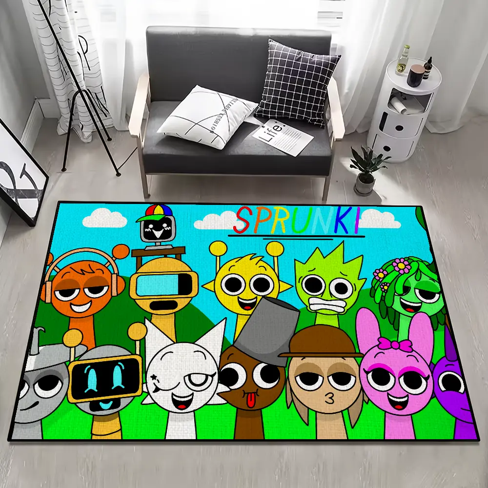 S-Sprunki Incredibox Door Mat Anti-Slip Kitchen Bedroom Music Game Handmade Tufted Rug Carpet Living Room Entrance Decoration