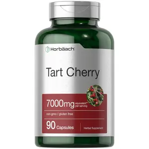 Horbäach Tart Cherry Extract 7000mg | 90 Capsules | Traditional Herb Supplement | Non-GMO and Gluten Free Formula
