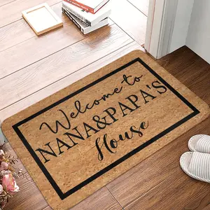 NANA&PAPA's Home Welcome Flannel Doormat, Suitable for Doorways, Bedrooms, Living Rooms, Dining Rooms, Kitchens, Bathrooms/ Durable and Easy to Clean/ Welcome Mat/ Floor Mat/ Doormat/ Non-slip