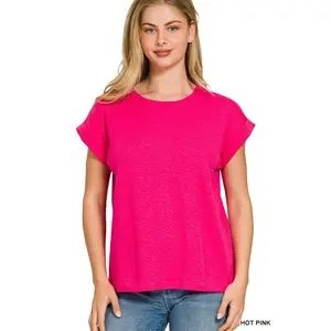 Cotton Rolled Sleeve Tee