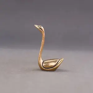 Copper Swan Figurine Decorative Animal Statue, Decorative Sculptures, Creative Home Office Desktop Ornament, Tea Pet Decoration, Unique Gift Idea, Home Decor Accessory