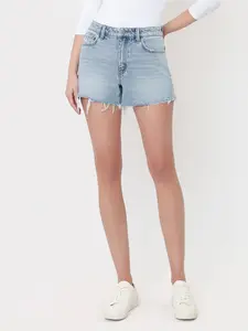 Rough Around The Edges Distressed Denim Shorts - Survival