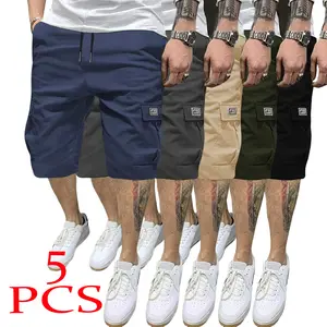 Men’s 5-Pack Cargo Shorts, Summer Trendy Casual Shorts, Multi-Pocket Design,  Durable Fabric,Anti-Pilling, Wear-Resistant, Tear-Resistant, Comfortable and Breathable, Stylish and Versatile, Suitable for Outdoor Leisure