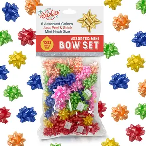 120 Mini Bows for Gifts, Crafts & Party Decor |  Self-Adhesive Mini Gift Bows | Colorful Peel & Stick 1-Inch Wrapping Bows | DIY Wrapping, Party Favors, Scrapbooking & Decoration | Gift Toppers