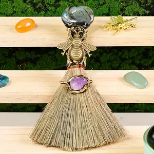 1Count Natural Love Broom, Handmade Halloween Magic Broom, Witch's, Ornament