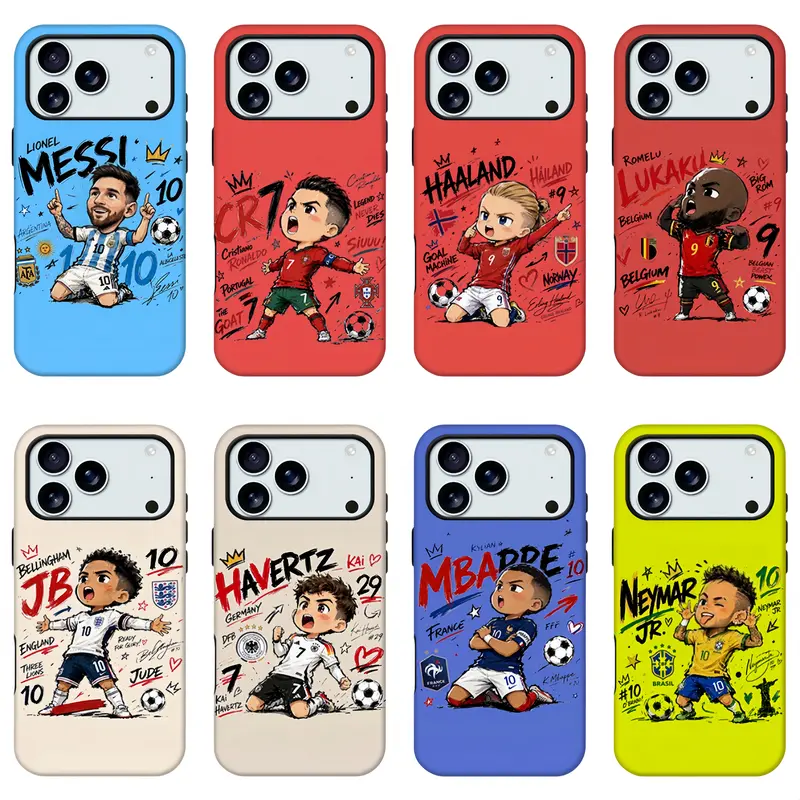 Anime Q-Version Flag Football Star Shockproof Smartphone Casing - Graffiti Art Cover, Durable Shell, Anti-Drop, Scratch-Resistant, Full-Wrap HD Print, Wireless-Friendly, Protection Accessories for Women for iPhone 11-18 Pro Max, Samsung S21-S26