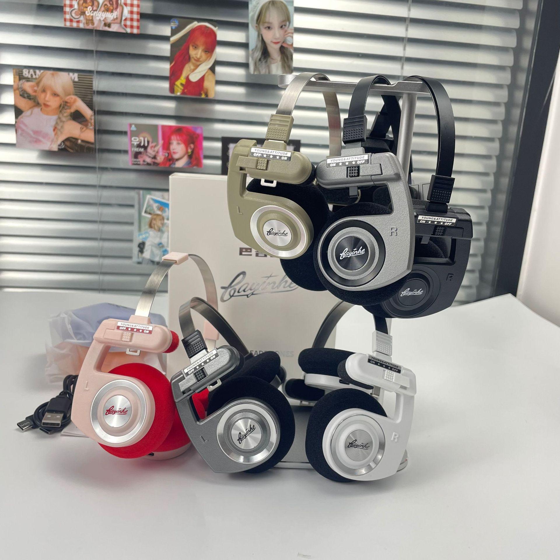 Baiyin Box H1PRO retro over-ear Bluetooth headphones for girls, Plus model, foldable, specially designed for photography Baiyin Box H1PRO retro over-ear Bluetooth headphones for girls, Plus model, foldable, specially designed for photography