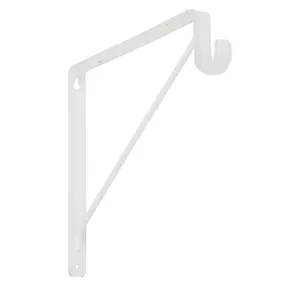 212 MAIN Steel Mounting Bracket (Model S822-094) - White Shelf/Rod Holder with Punched Holes, Stud-Mount Design, #12 Screw Compatible for Sailing Water Sports, Mounting Brackets