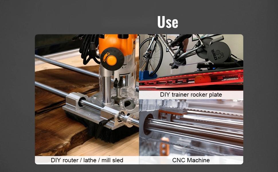 Linear Guide Rail Set SBR20 1500mm (59in) For Automated Machines 2 Pieces SBR20 Guide Rails, 4 Pieces SBR20UU Slide Blocks, Linear Rails And Bearings Kit For DIY CNC Router Projects For Industrial Use And Advanced DIY Applications