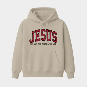 Jesus Hoodie – Christian Faith Pullover with Bible Verse, The Way The Truth The Life Graphic Hoodies, Unisex Casual Streetwear Top