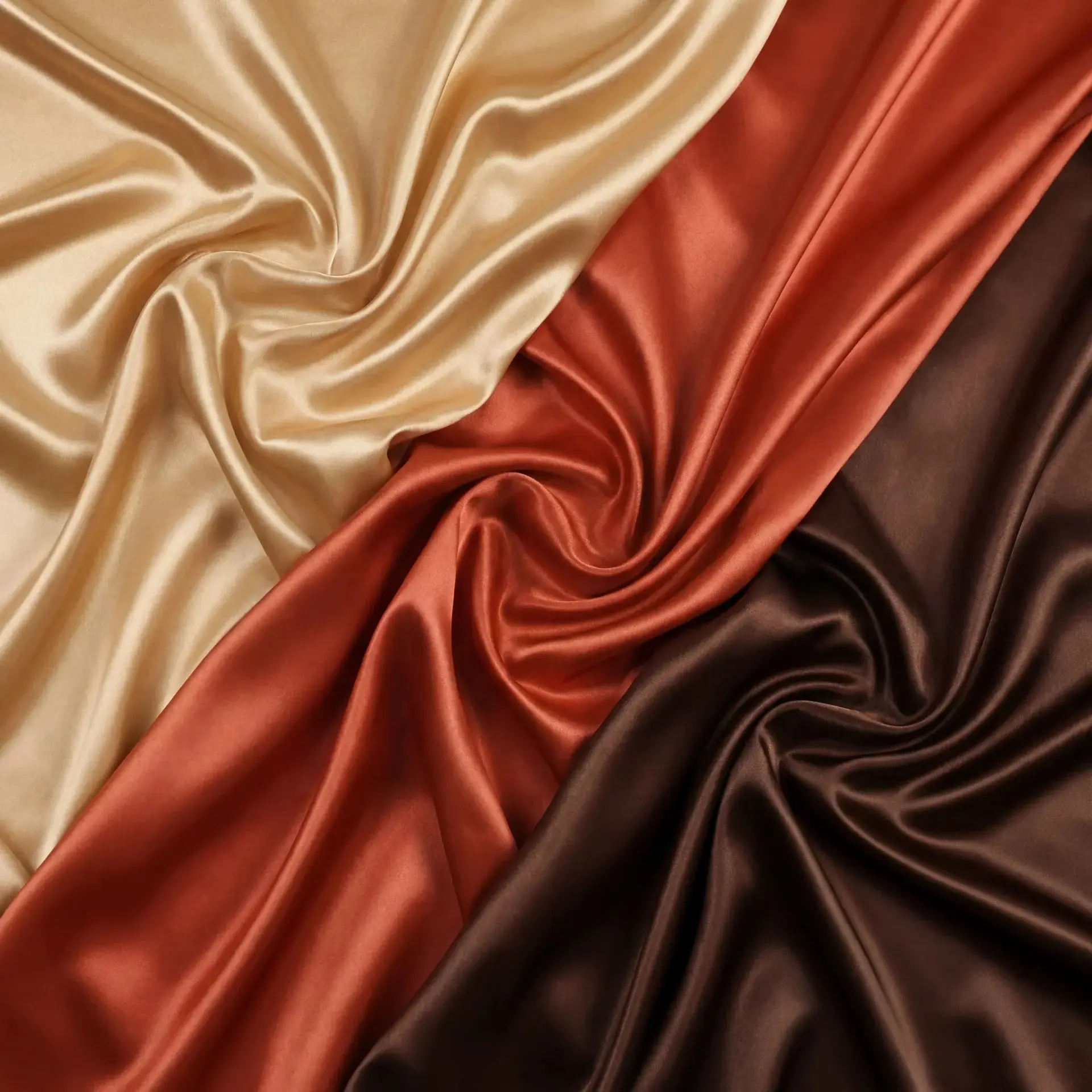 High Shine Fabric Swatch Bundle (Sienna, Champagne Gold, Chocolate)