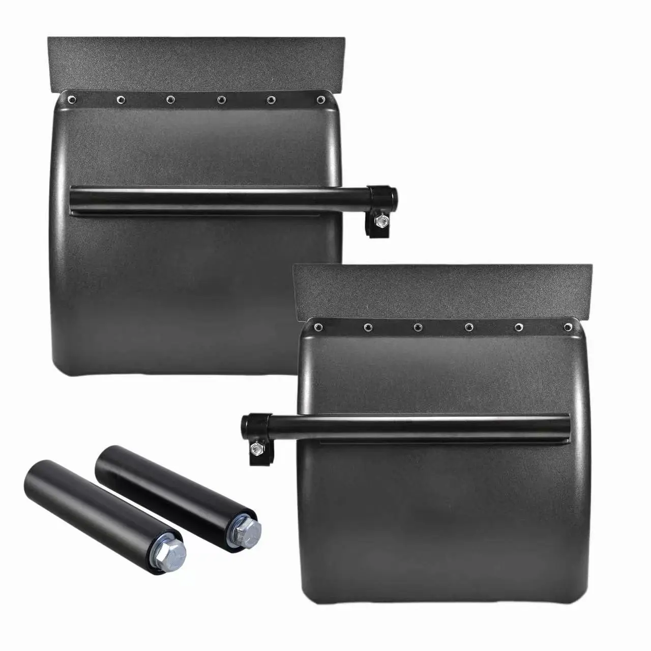 24" x 24"  Quarter Fenders with Tube Bracket and Mounting Hardware for Semi Trucks , 1 Pair Right & Left Quarter Fender Set, Fit for Freightliner, Peterbilt, Kenworth