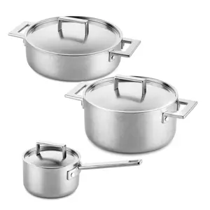 Mepra Attiva Pewter 6-Piece Cookware Set