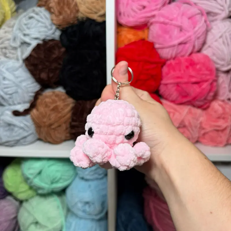 Handmade Crochet Octopus Keychain Plushie