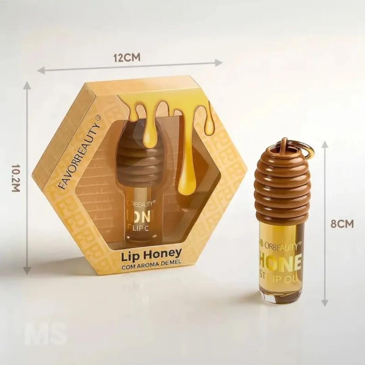 Favorreauty Lip Honey Gloss - Hydrating, Antioxidant Lip Care with Honey Aroma & Chubby Applicator, Long-Lasting Shine for Dry Lips