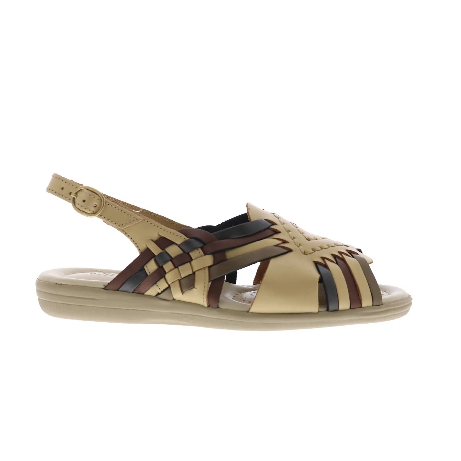 Softspots Tela 157118 Womens Beige Leather Slingback Sandals Shoes