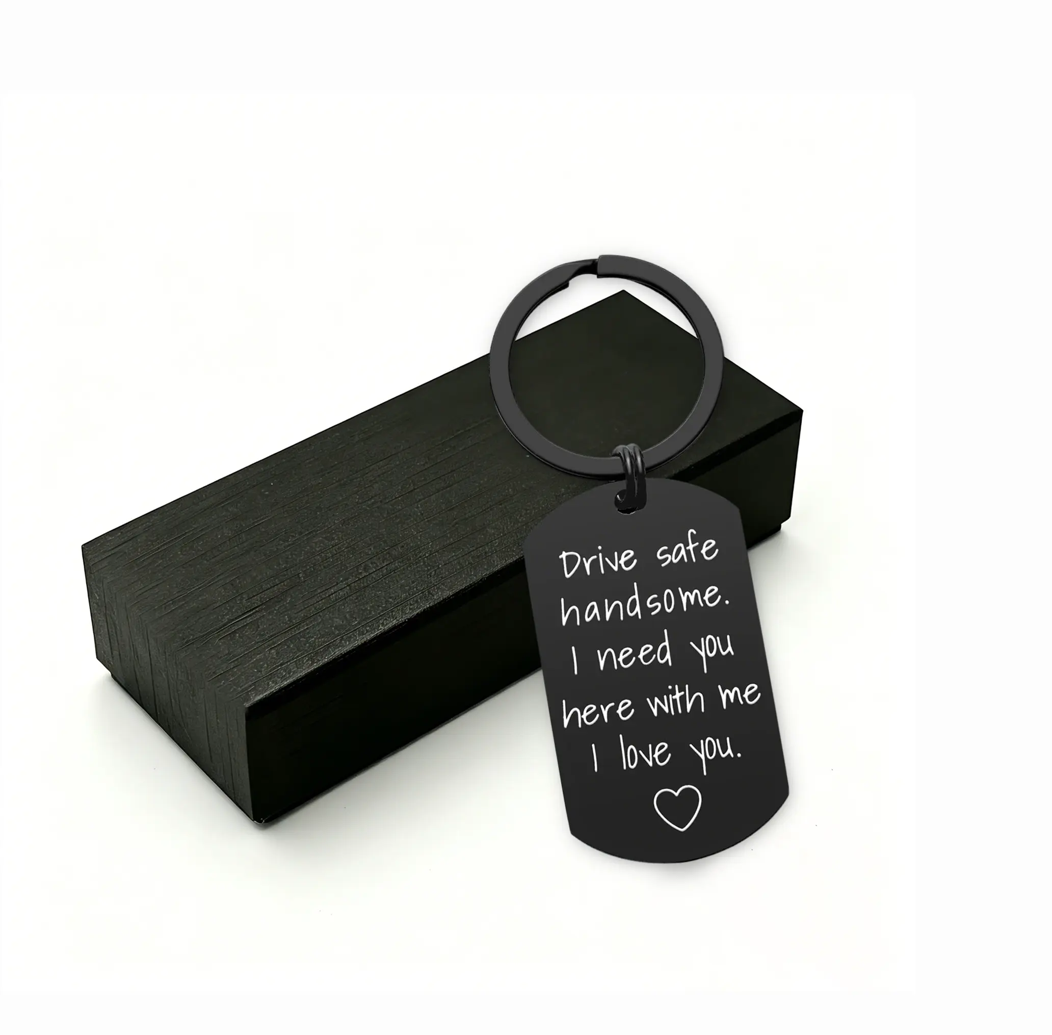 Sentimental Engraved Metal Keychain for Men with 'I Need You Here With Me' Message, Anniversary and Boyfriend Birthday Gifts, Keychains