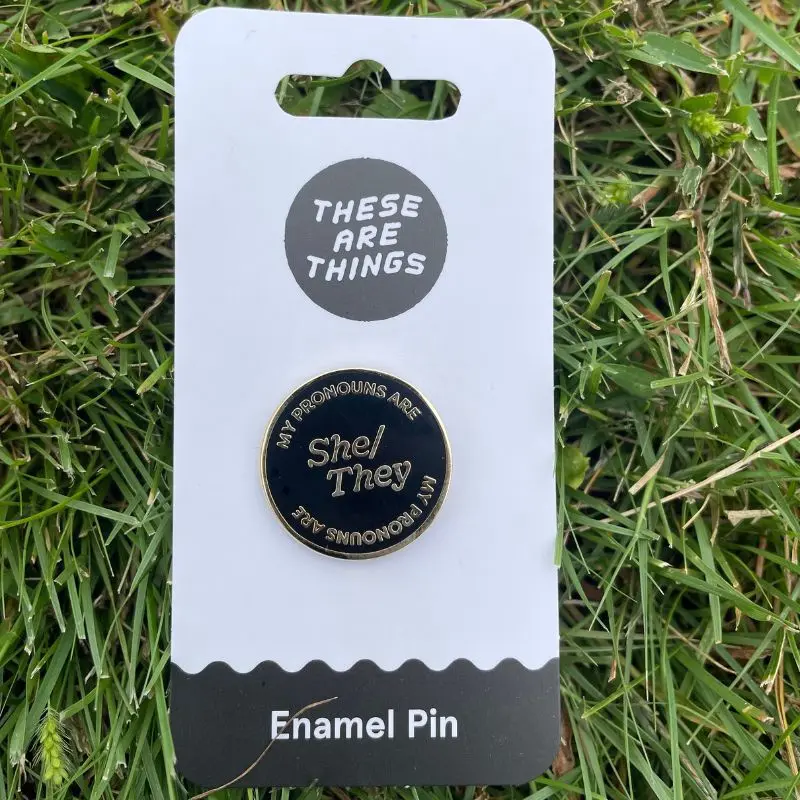 She They Pronouns Enamel Pin
