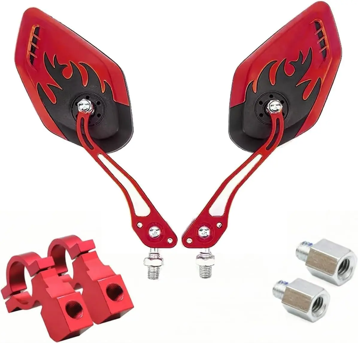 Mirrors for Electric Bikes - 2 Pack Mirrycle  Mirrors, Handlebar Rearview Mirror, Bicycle Mirrors for Handlebars - Enhance Safety and Visibility on Your Electric (red)