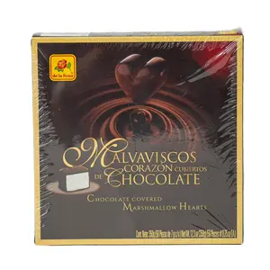 De La Rosa Bombon Corazon Con Chocolate Heart Shaped Chocolate Coated Marshmallows Candy Snack