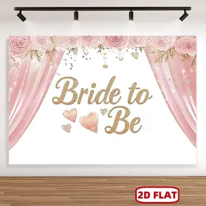 2D Flat, 2D Flat Banner Elegant Bride to Be Backdrop Cloth, Engagement & Wedding Party Decor, Versatile Seasonal Festive, No Or Battery Needed, 2D Flat